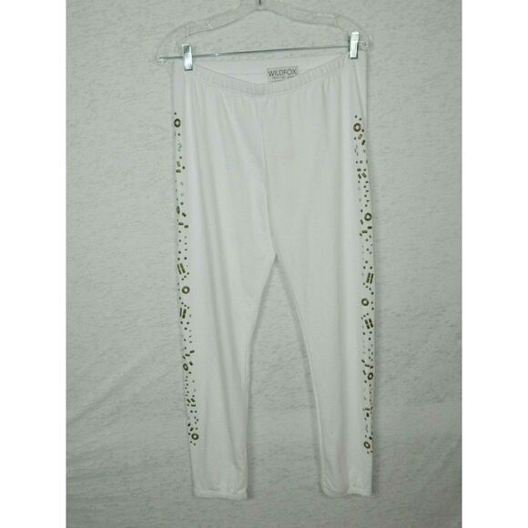 Wildfox Fleece Solid Sweatpants Joggers White Sz M‎ - Picture 2 of 8